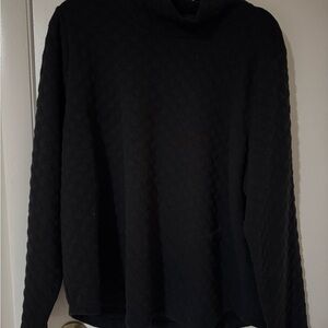 J. Crew Black Quilted Cowl Neck Sweater